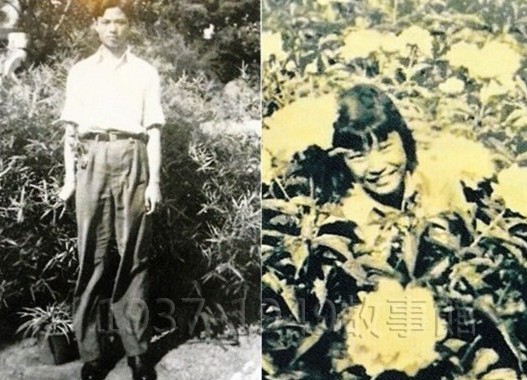圖三 1936年父親（左）與母親（右）。