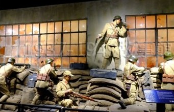 圖九　四行倉庫守軍戰鬥。（抗戰紀念館2025）