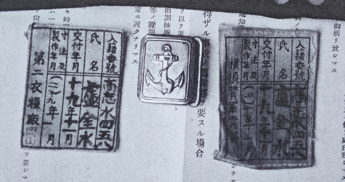圖四　盧金水從軍物品。（圖片來源：陳柏棕，《護國丸：被遺忘的二戰臺籍海軍史》，裁切）